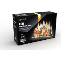LED vánoční městečko s kostelem 30x19 cm