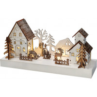 LED vánoční vesnička 34x17 cm