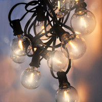 LED venkovní řetěz s žárovkami - 25 žárovek - barva teplá bílá