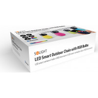 LED smart venkovní řetěz s RGB žárovkami - bluetooth - 15 žárovek