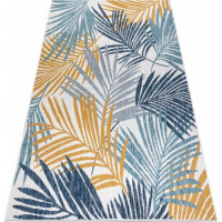 Kusový koberec Cooper Sisal Palm leaves 22258 ecru/navy