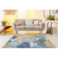 Kusový koberec Cooper Sisal Palm leaves 22258 ecru/navy