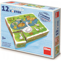 DINO Obrázkové kostky Na farmě, 12 kostek