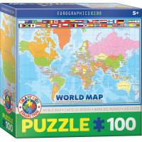 EUROGRAPHICS Puzzle Mapa světa 100 dílků