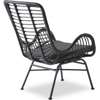 Zahradní ratanové křeslo INDI 2 - černé/šedé