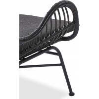 Zahradní ratanové křeslo INDI 2 - černé/šedé