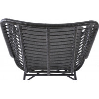 Zahradní ratanové křeslo INDI 2 - černé/šedé