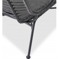 Zahradní ratanové křeslo INDI 2 - černé/šedé
