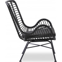 Zahradní ratanové křeslo INDI 2 - černé/šedé