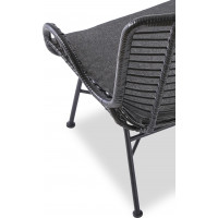 Zahradní ratanové křeslo INDI 2 - černé/šedé