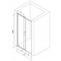 Sprchové dveře MAXMAX MEXEN APIA 130 cm - BLACK, 845-130-000-70-00