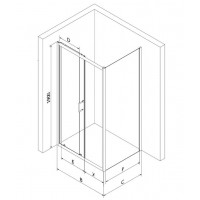 Sprchový kout MEXEN APIA - 95x80 cm - BLACK