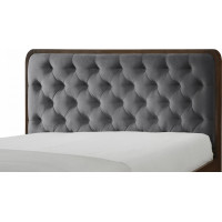 Čalouněná postel CHARLEY 200x160 cm - šedá/ořech