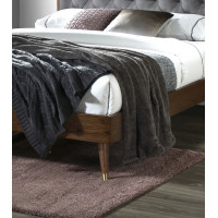 Čalouněná postel CHARLEY 200x160 cm - šedá/ořech