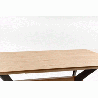 Jídelní stůl ROBBIE - 160(220)x90x75 cm - rozkládací - dub přírodní/černý