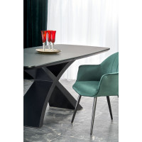 Jídelní stůl CRAIG - 180(220)x89x75 cm - rozkládací - tmavě šedý/černý