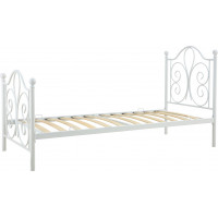 Kovová postel QUEEN 200x90 cm - bílá