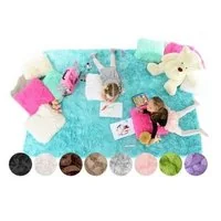 Plyšový dětský koberec ČERNÝ