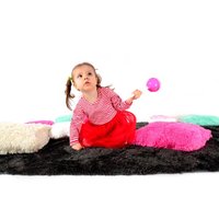 Plyšový dětský koberec ČERNÝ