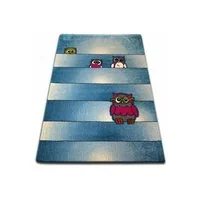 Dětský koberec KIDS Sovičky - modrý, 240x330 cm