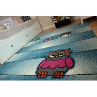 Dětský koberec KIDS Sovičky - modrý, 240x330 cm
