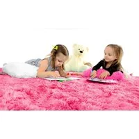 Plyšový dětský koberec TMAVĚ-RŮŽOVÝ