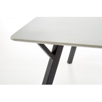 Jídelní stůl DARREN 140x80x74 cm - světle šedý/černý