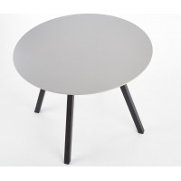 Jídelní stůl DARREN 100x74 cm - kulatý - světle šedý/černý