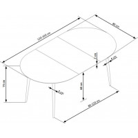 Jídelní stůl STUART 120(160)x80x74 cm - rozkládací - dub zlatý/černý
