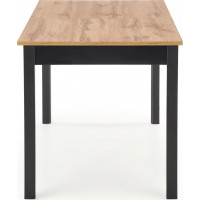 Jídelní stůl GREGORY - 124(168)x74x75 cm - rozkládací - dub wotan/černý