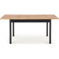 Jídelní stůl GREGORY - 124(168)x74x75 cm - rozkládací - dub wotan/černý