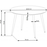 Jídelní stůl ANDREW - 120x75 cm - černý/zlatý