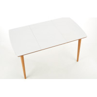 Jídelní stůl REECE - 90(190)x80x75 cm - rozkládací - bílý/dub lefkas