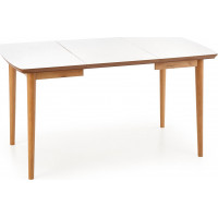 Jídelní stůl REECE - 90(190)x80x75 cm - rozkládací - bílý/dub lefkas