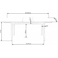 Jídelní stůl REECE - 90(190)x80x75 cm - rozkládací - bílý/dub lefkas