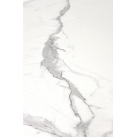 Jídelní stůl JAMIE - 160(200)x90x76 cm - rozkládací - bílý mramor/černý