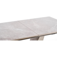 Jídelní stůl WILL - 160(220)x90x76 cm - rozkládací - světle šedý/zlatý