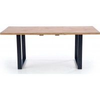 Jídelní stůl NOVE - 160(210)x90x74 cm - rozkládací - dub wotan/černý