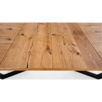 Jídelní stůl RICCARDO - 160(250)x90x77 cm - rozkládací - dub světlý/černý