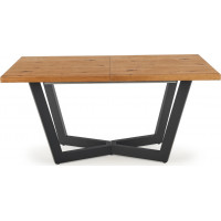 Jídelní stůl RICCARDO - 160(250)x90x77 cm - rozkládací - dub světlý/černý