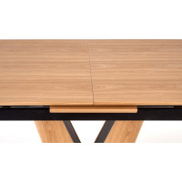 Jídelní stůl MATTEO - 160(200)x90x77 cm - rozkládací - dub přírodní/černý