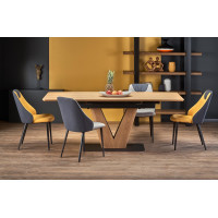 Jídelní stůl MATTEO - 160(200)x90x77 cm - rozkládací - dub přírodní/černý