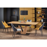 Jídelní stůl MATTEO - 160(200)x90x77 cm - rozkládací - dub přírodní/černý