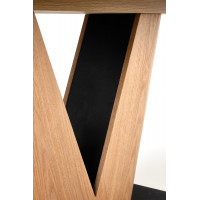 Jídelní stůl MATTEO - 160(200)x90x77 cm - rozkládací - dub přírodní/černý