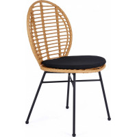 Zahradní ratanová židle ALESSIA - příodní/černá