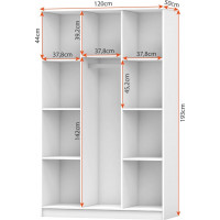 Šatní skříň SCOUT 120 - bílá (více variant)