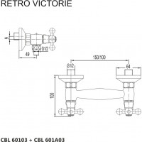 Sprchová nástěnná baterie RETRO VIKTORIE - chromová