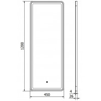 Obdélníkové zrcadlo MEXEN CORO 45x120 cm - s LED podsvícením a vyhříváním, 9817-045-120-611-70