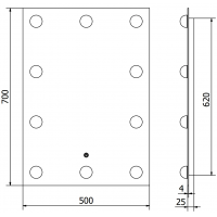 Obdélníkové zrcadlo MEXEN DONA 50x70 cm - s LED podsvícením a vyhříváním, 9818-050-070-611-00