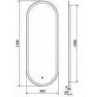Oválné zrcadlo MEXEN BONO 45x120 cm - s LED podsvícením a vyhříváním, 9816-045-120-611-00